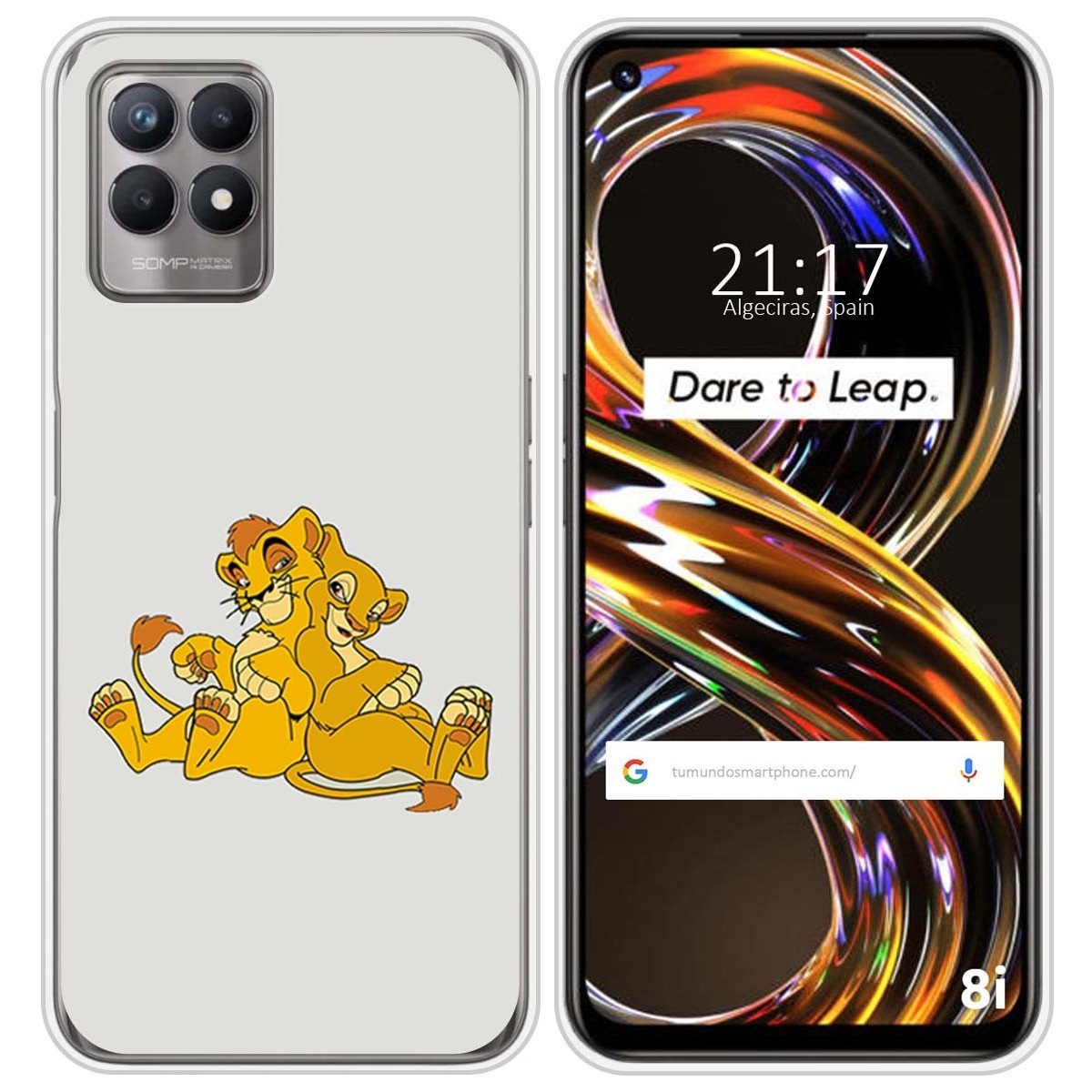 Funda Silicona para Realme 8i diseño Leones Dibujos