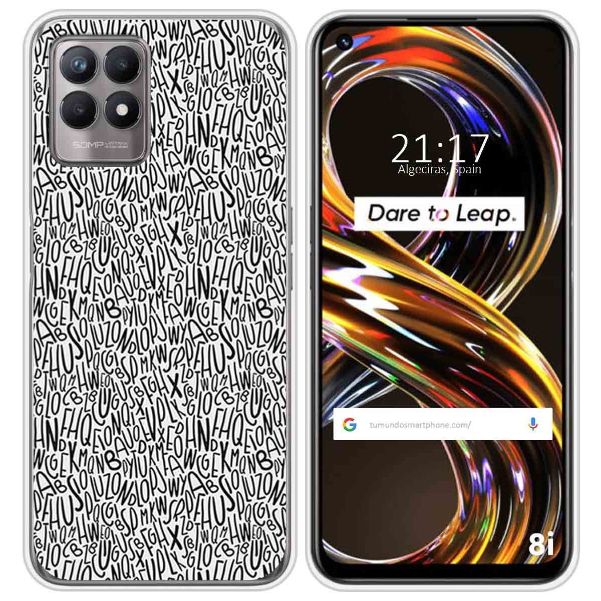 Funda Silicona para Realme 8i diseño Letras Dibujos