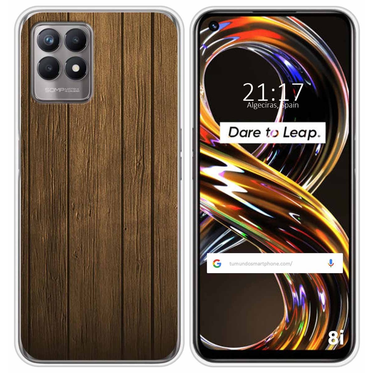 Funda Silicona para Realme 8i diseño Madera Dibujos