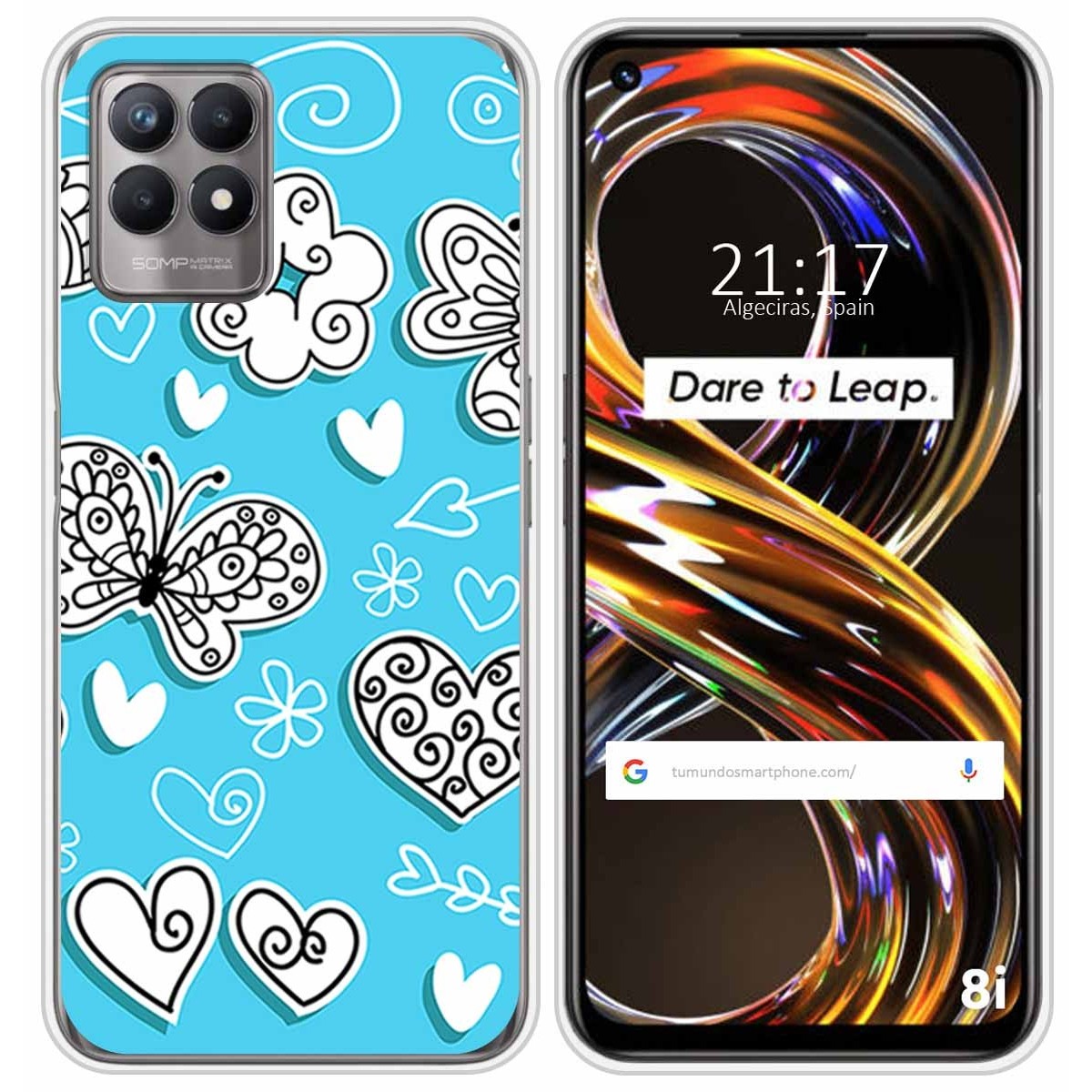 Funda Silicona para Realme 8i diseño Mariposas Dibujos