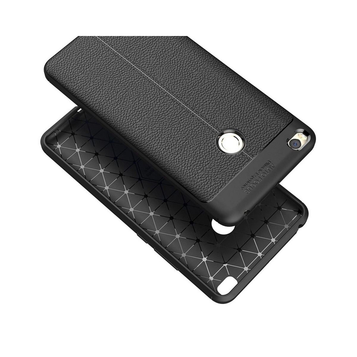 Funda Gel Tpu Tipo Piel Negra para Xiaomi Mi Max 2