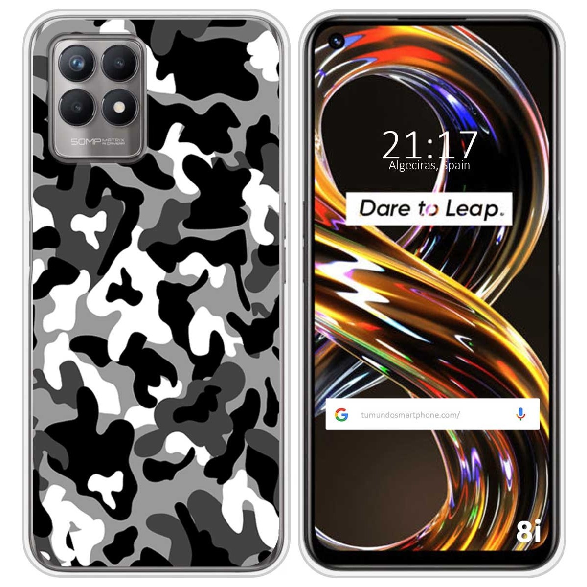 Funda Silicona para Realme 8i diseño Snow Camuflaje Dibujos