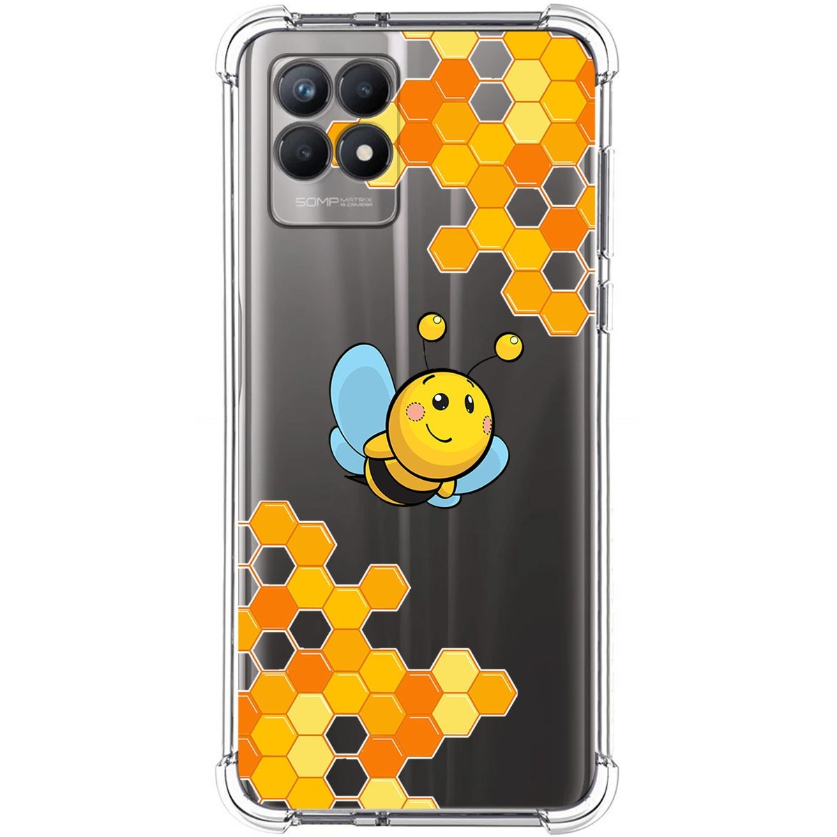 Funda Silicona Antigolpes para Realme 8i diseño Abeja Dibujos