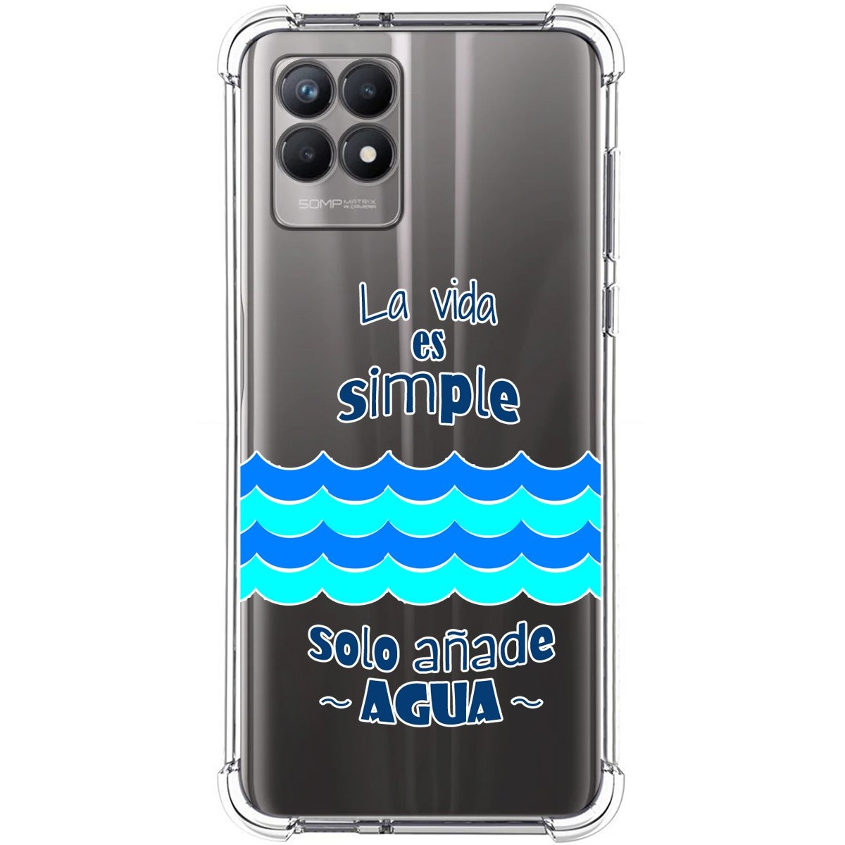 Funda Silicona Antigolpes para Realme 8i diseño Agua Dibujos