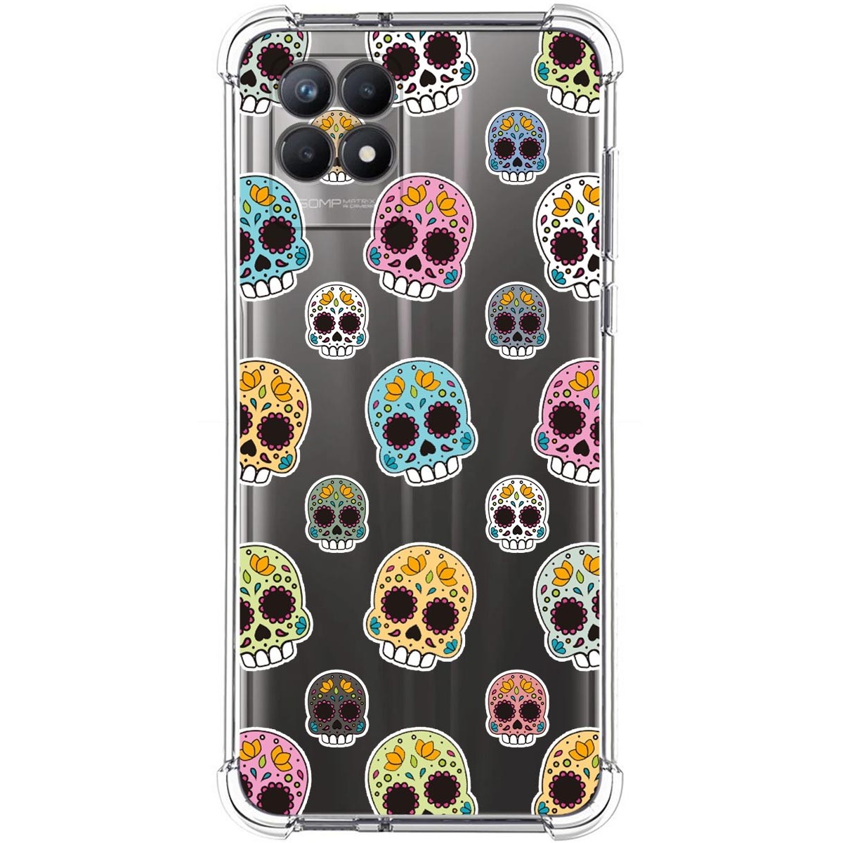 Funda Silicona Antigolpes para Realme 8i diseño Catrina Dibujos