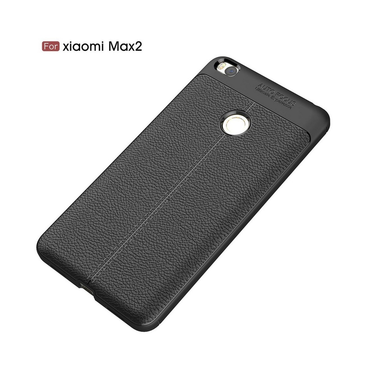 Funda Gel Tpu Tipo Piel Negra para Xiaomi Mi Max 2