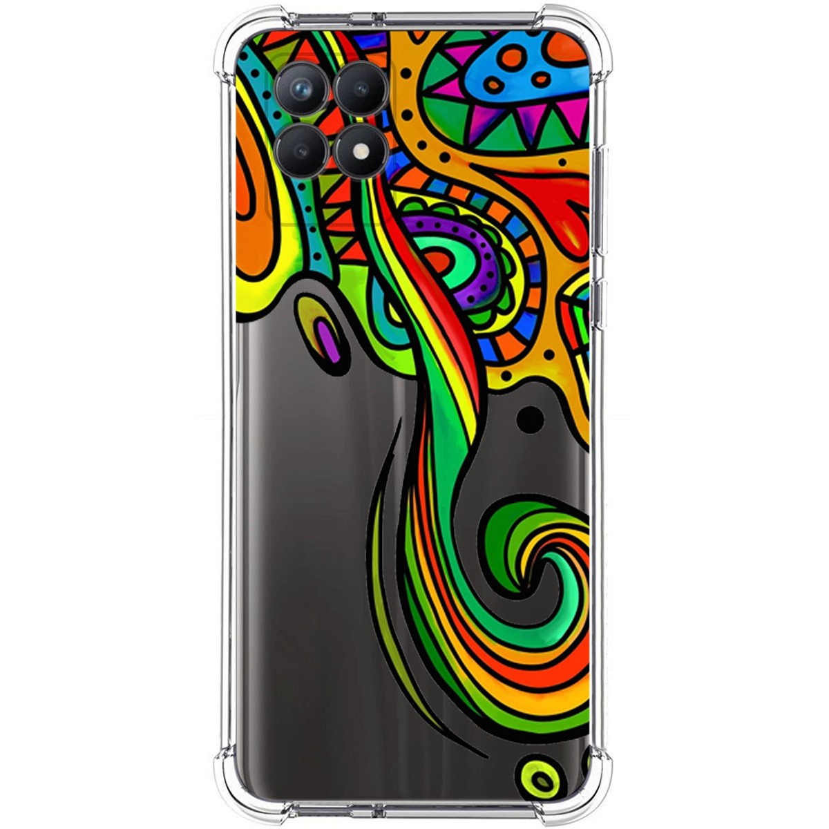 Funda Silicona Antigolpes para Realme 8i diseño Colores Dibujos