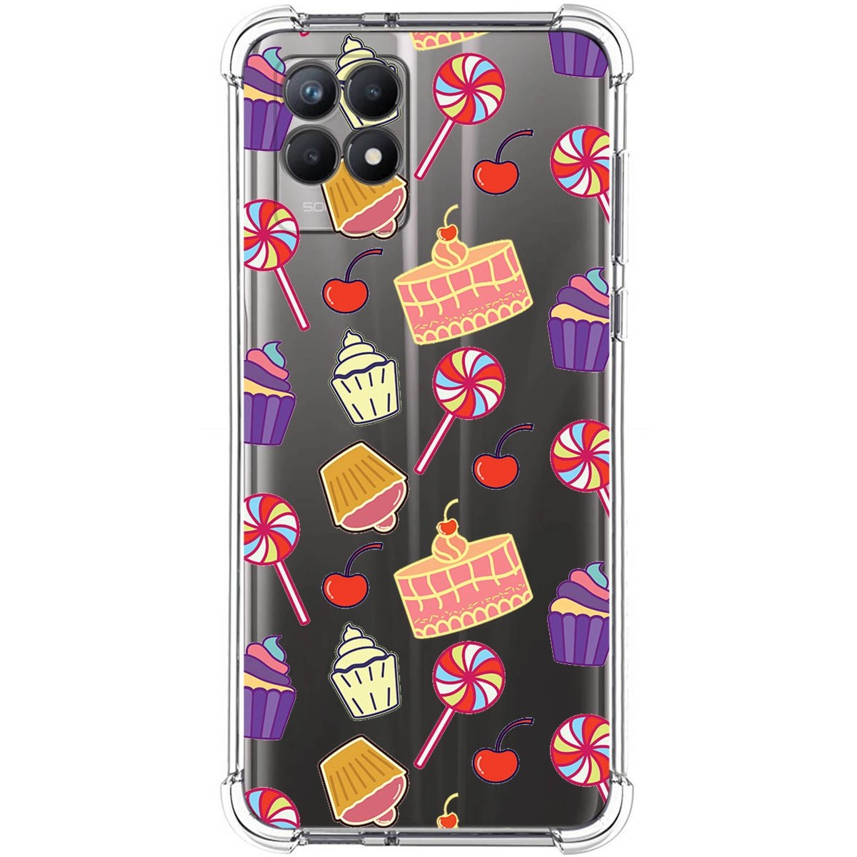 Funda Silicona Antigolpes para Realme 8i diseño Dulces 01 Dibujos