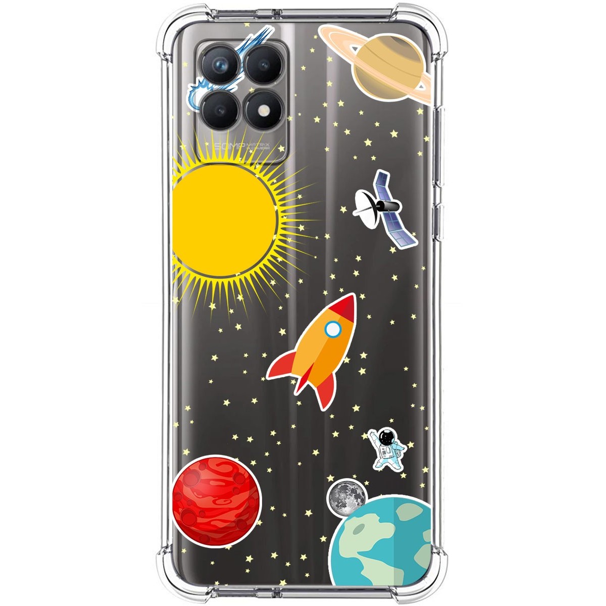 Funda Silicona Antigolpes para Realme 8i diseño Espacio Dibujos