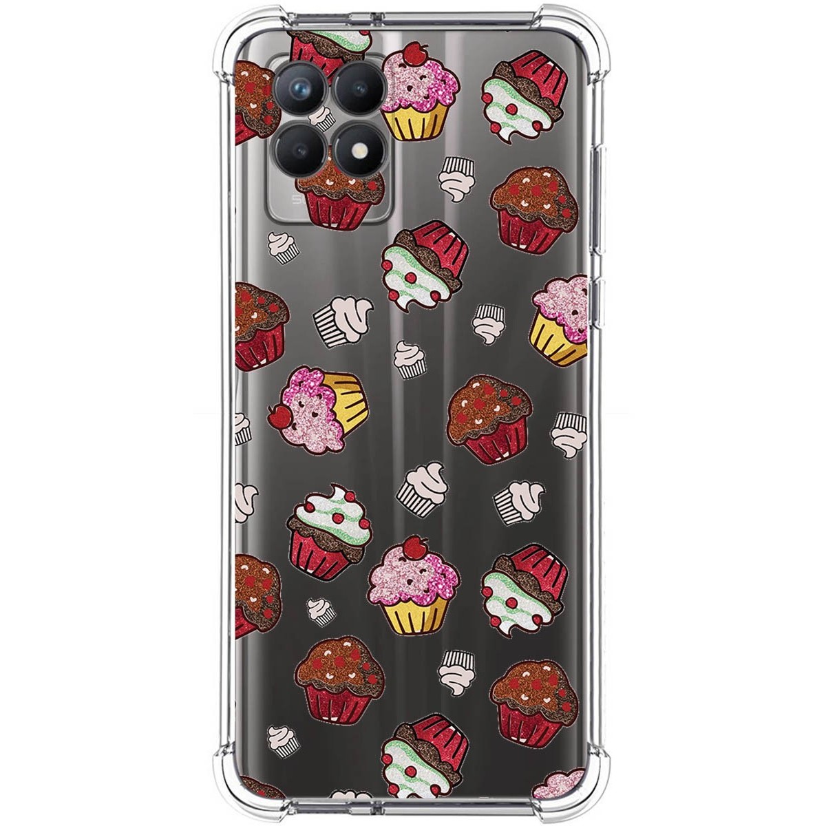Funda Silicona Antigolpes para Realme 8i diseño Muffins Dibujos