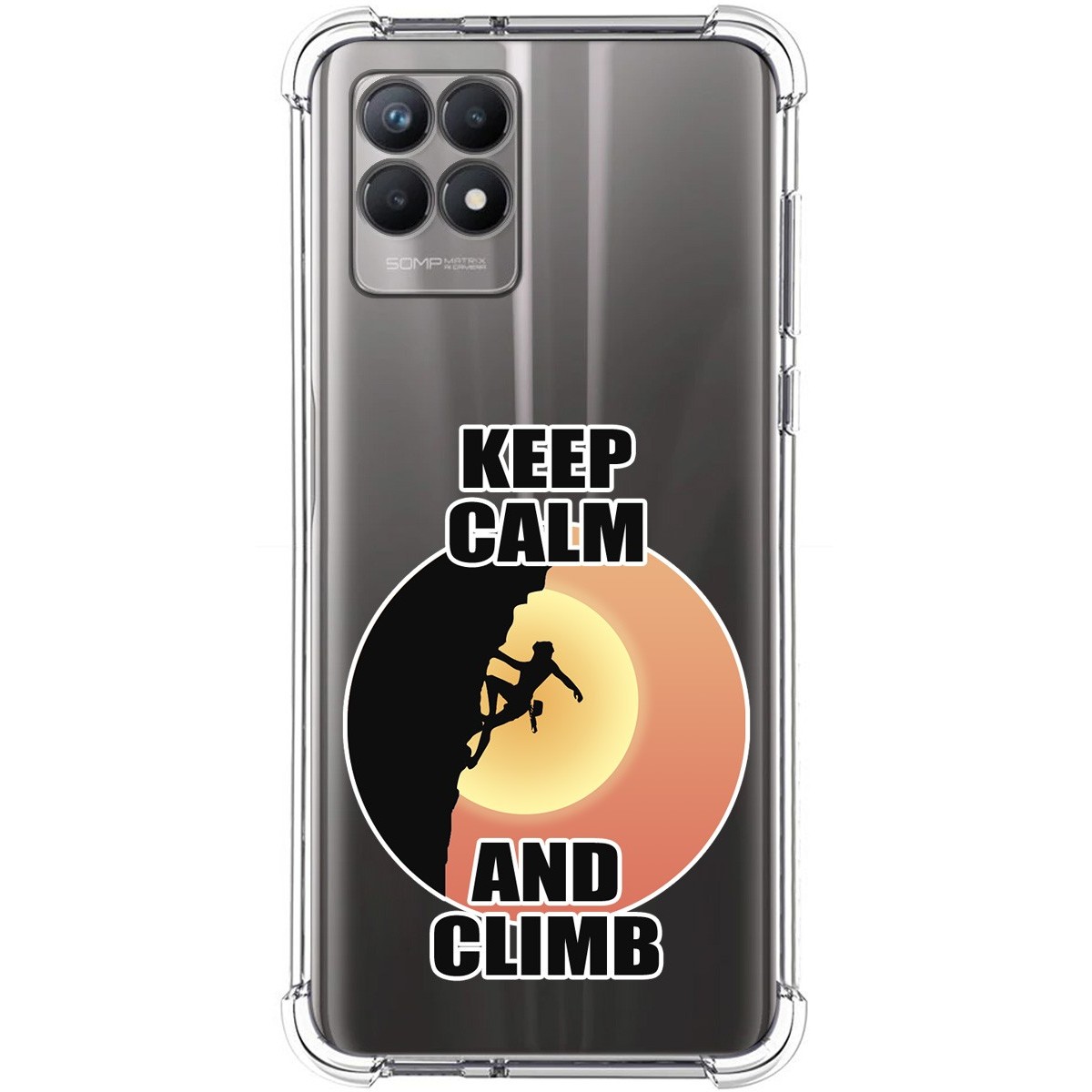 Funda Silicona Antigolpes para Realme 8i diseño Mujer Escalada Dibujos