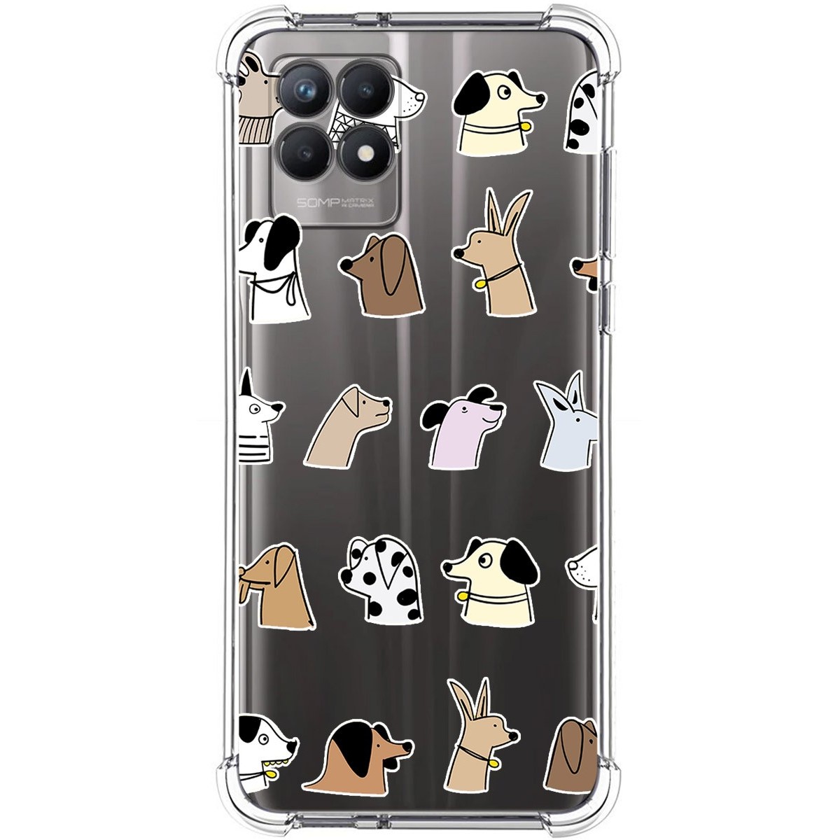 Funda Silicona Antigolpes para Realme 8i diseño Perros Dibujos