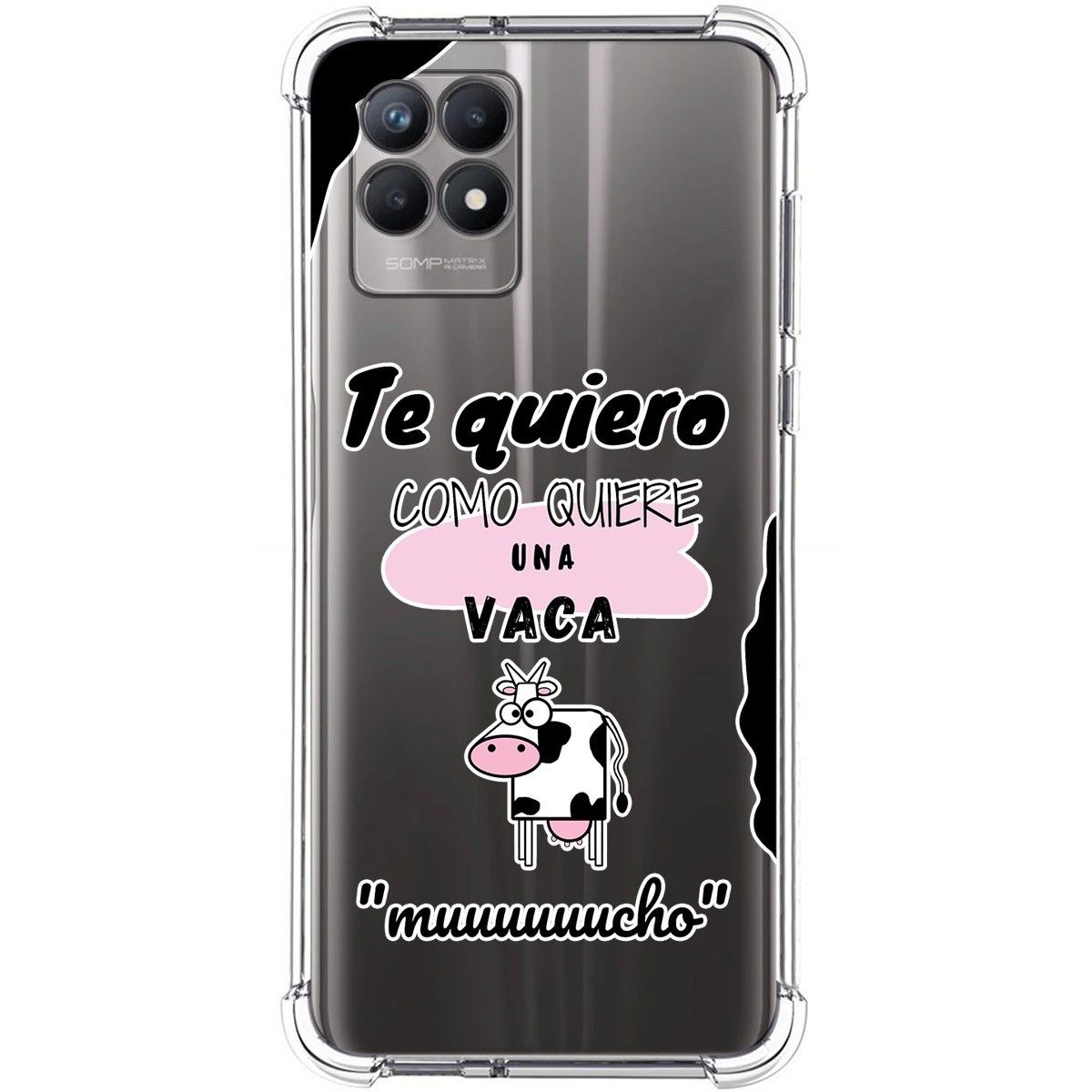 Funda Silicona Antigolpes para Realme 8i diseño Vaca Dibujos