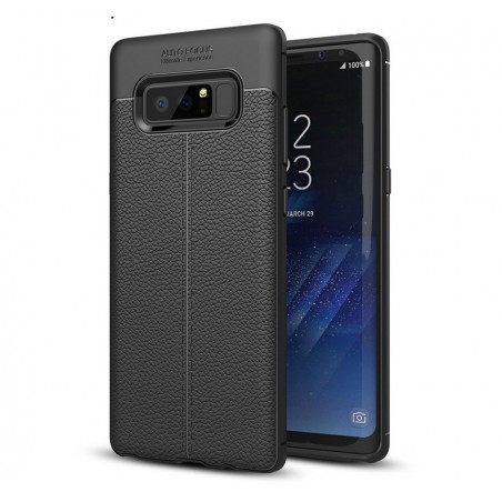 Funda Gel Tpu Tipo Piel Negra para Samsung Galaxy Note 8