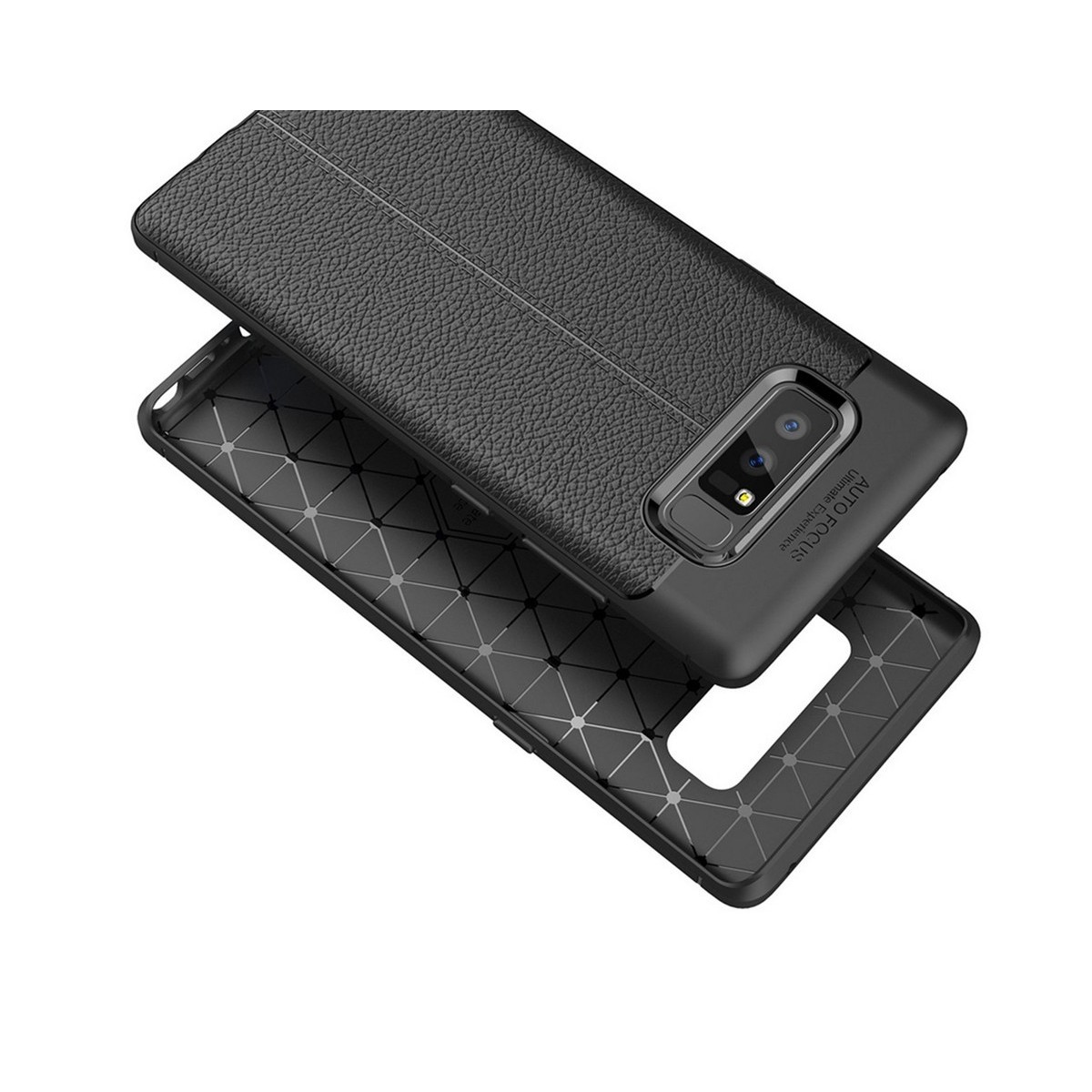 Funda Gel Tpu Tipo Piel Negra para Samsung Galaxy Note 8