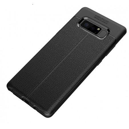 Funda Gel Tpu Tipo Piel Negra para Samsung Galaxy Note 8