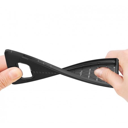 Funda Gel Tpu Tipo Piel Negra para Samsung Galaxy Note 8