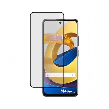 Protector Cristal Templado Completo 5D Full Glue Negro para Xiaomi POCO M4 Pro 5G Vidrio