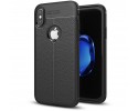 Funda Gel Tpu Tipo Piel Negra para Iphone X / Xs
