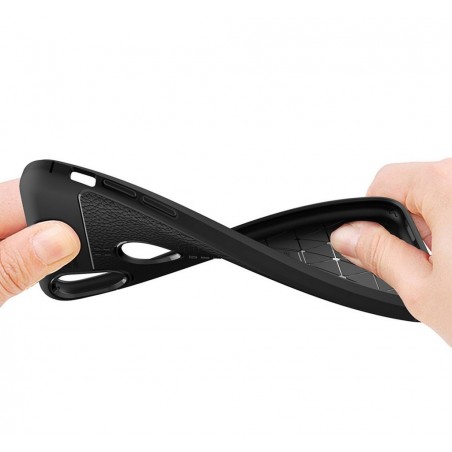 Funda Gel Tpu Tipo Piel Negra para Iphone X / Xs