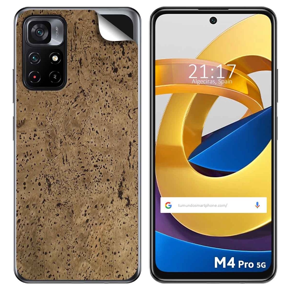 Pegatina Vinilo Autoadhesiva Textura Corcho para Xiaomi POCO M4 Pro 5G
