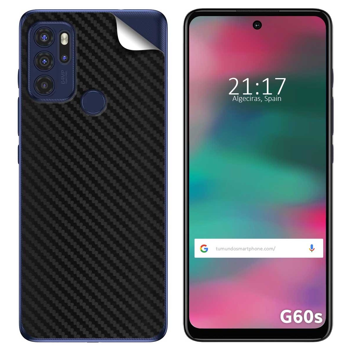 Pegatina Vinilo Autoadhesiva Textura Carbono para Motorola Moto G60s