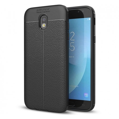 Funda Gel Tpu Tipo Piel Negra para Samsung Galaxy J3 (2017)