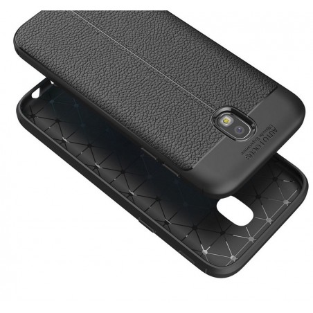 Funda Gel Tpu Tipo Piel Negra para Samsung Galaxy J3 (2017)