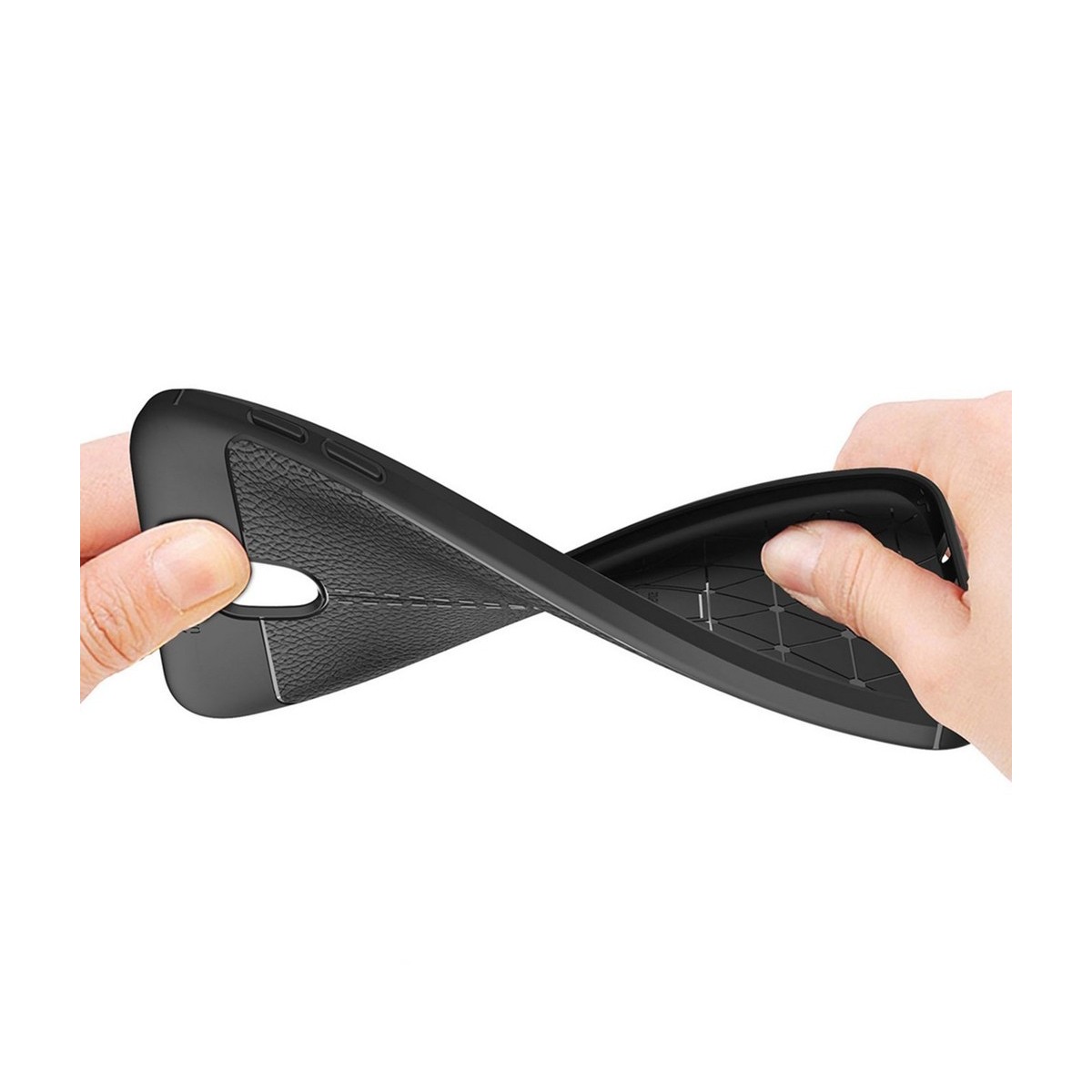 Funda Gel Tpu Tipo Piel Negra para Samsung Galaxy J3 (2017)