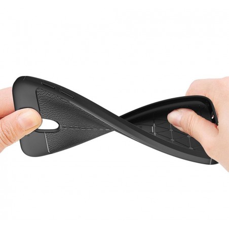 Funda Gel Tpu Tipo Piel Negra para Samsung Galaxy J3 (2017)