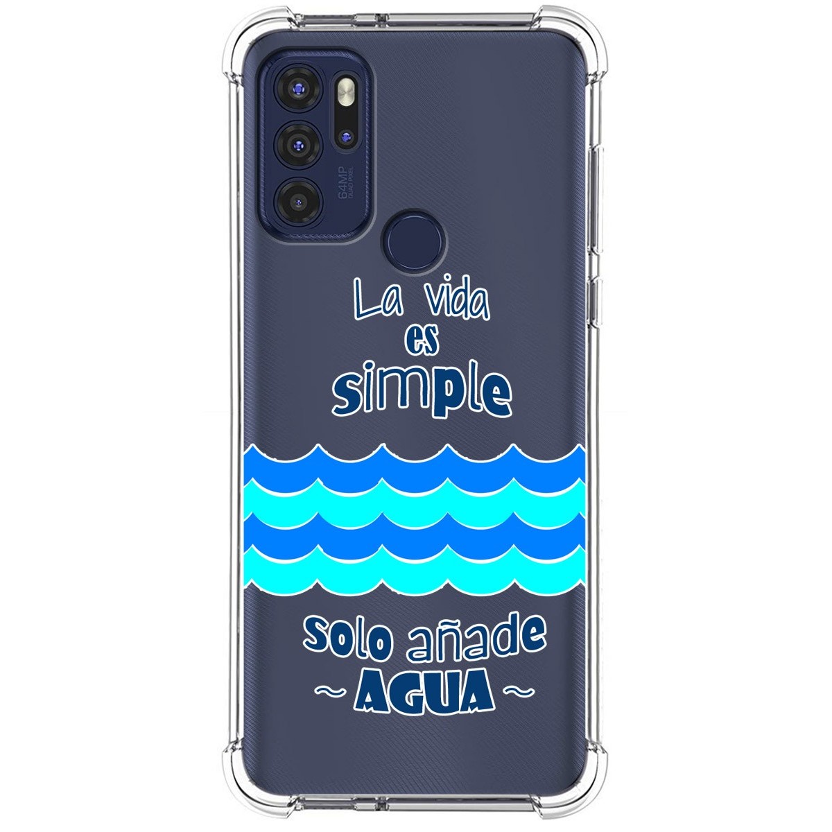 Funda Silicona Antigolpes para Motorola Moto G60s diseño Agua Dibujos