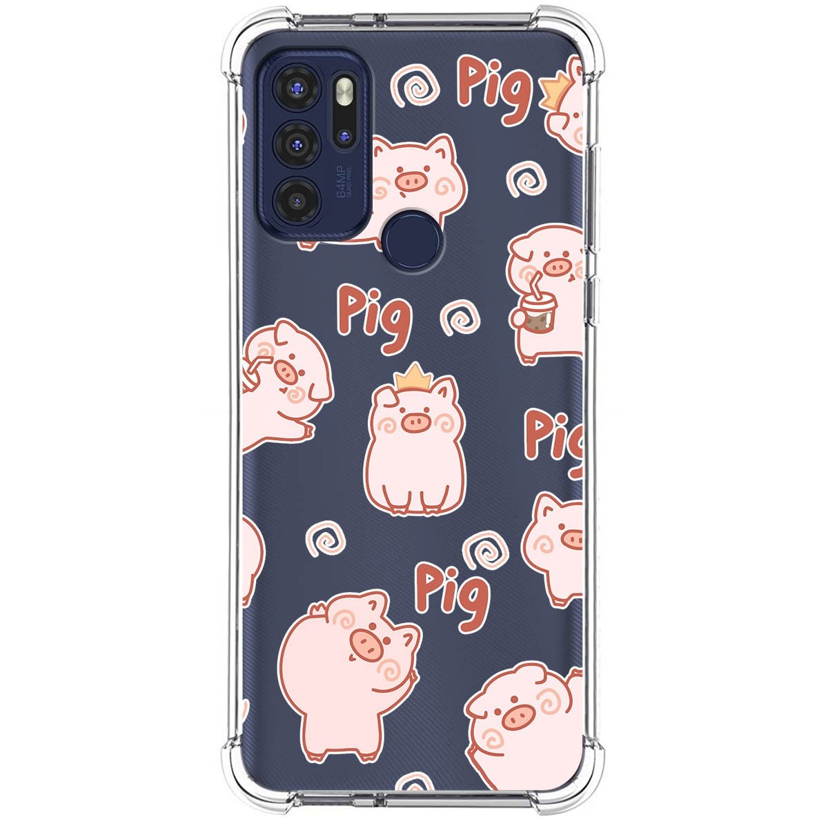 Funda Silicona Antigolpes para Motorola Moto G60s diseño Cerdos Dibujos