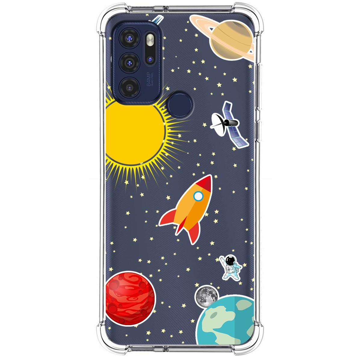 Funda Silicona Antigolpes para Motorola Moto G60s diseño Espacio Dibujos