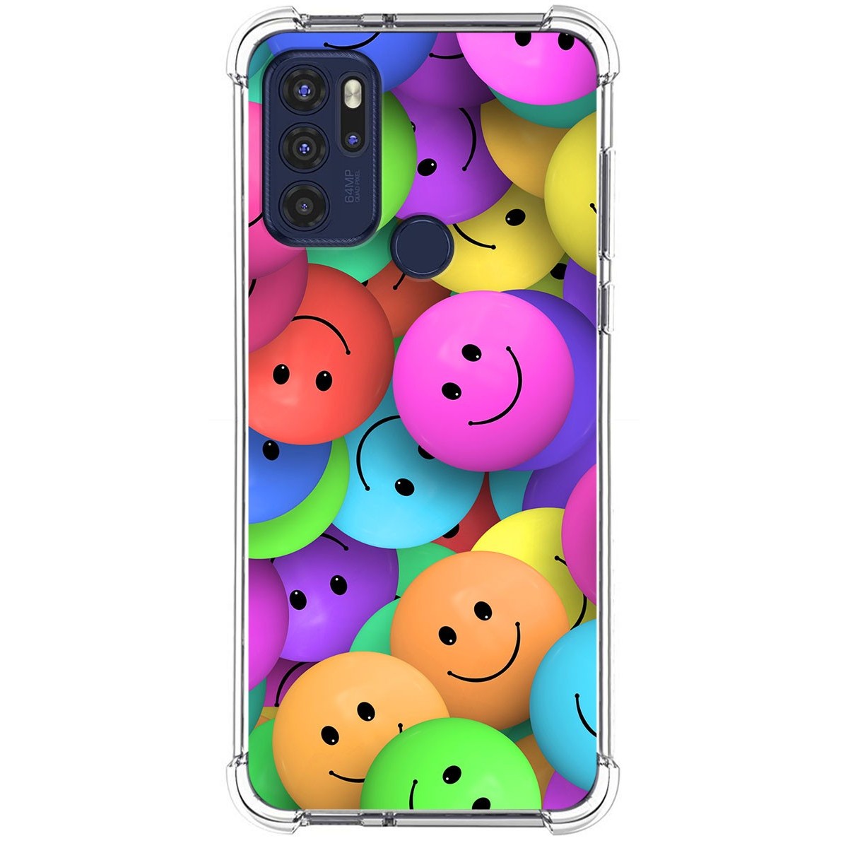 Funda Silicona Antigolpes para Motorola Moto G60s diseño Smile Dibujos