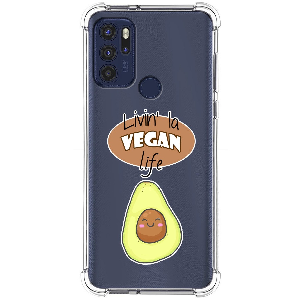 Funda Silicona Antigolpes para Motorola Moto G60s diseño Vegan Life Dibujos