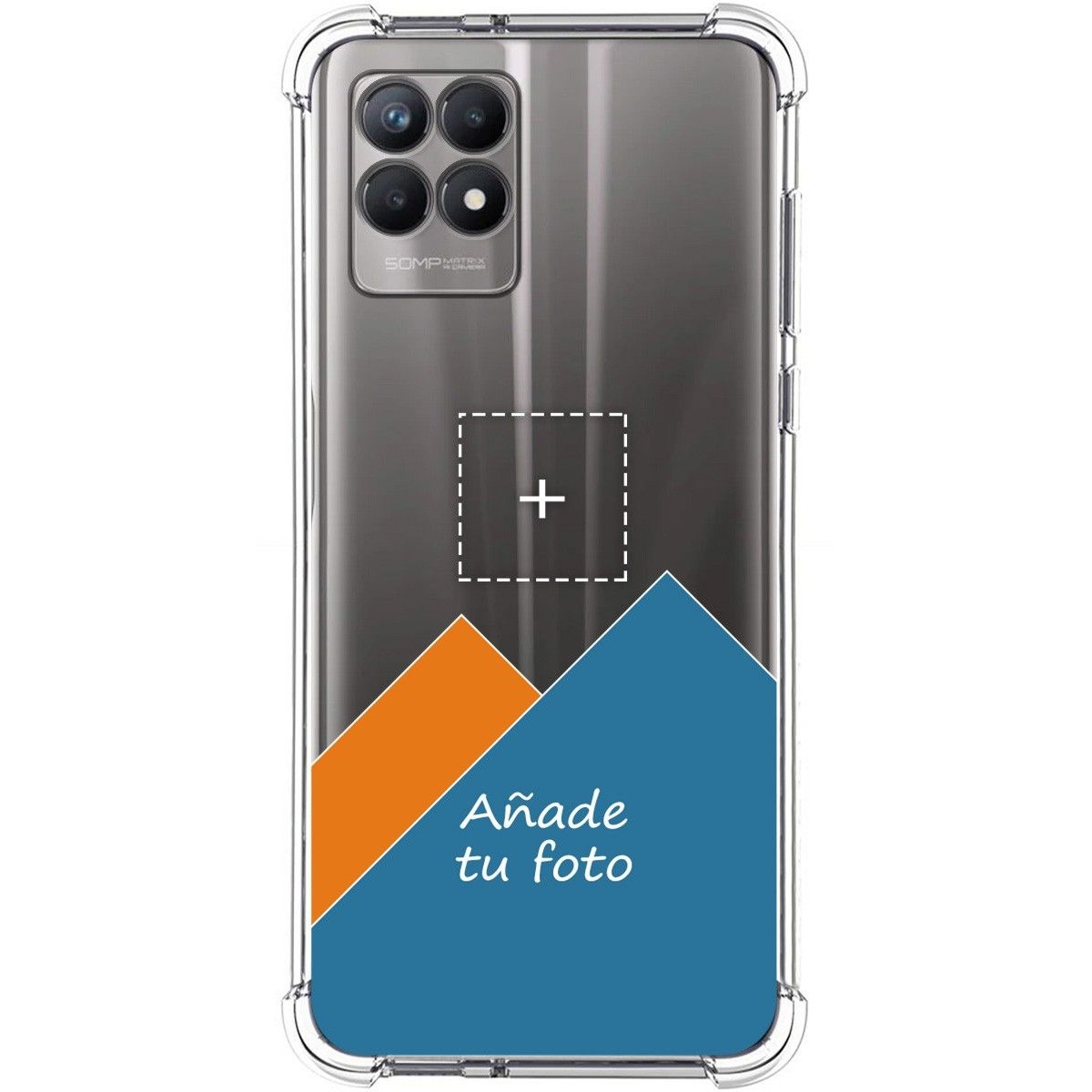 Personaliza tu Funda Silicona AntiGolpes Transparente con tu Fotografía para Realme 8i Dibujo Personalizada