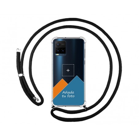 Personaliza tu Funda Colgante Transparente para Vivo Y21 / Y21s / Y33s con Cordon Negro Dibujo Personalizada