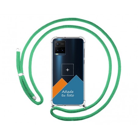 Personaliza tu Funda Colgante Transparente para Vivo Y21 / Y21s / Y33s con Cordon Verde Agua Dibujo Personalizada