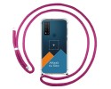 Personaliza tu Funda Colgante Transparente para TCL 20 R 5G con Cordon Rosa Fucsia Dibujo Personalizada