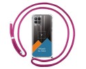 Personaliza tu Funda Colgante Transparente para Realme 8i con Cordon Rosa Fucsia Dibujo Personalizada