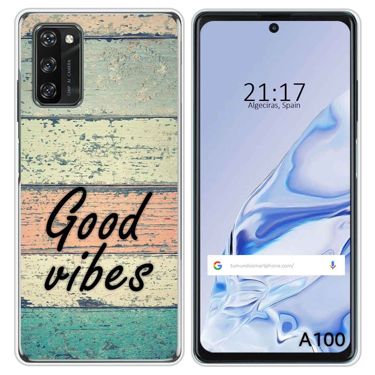 Funda Silicona para Blackview A100 diseño Madera 01 Dibujos