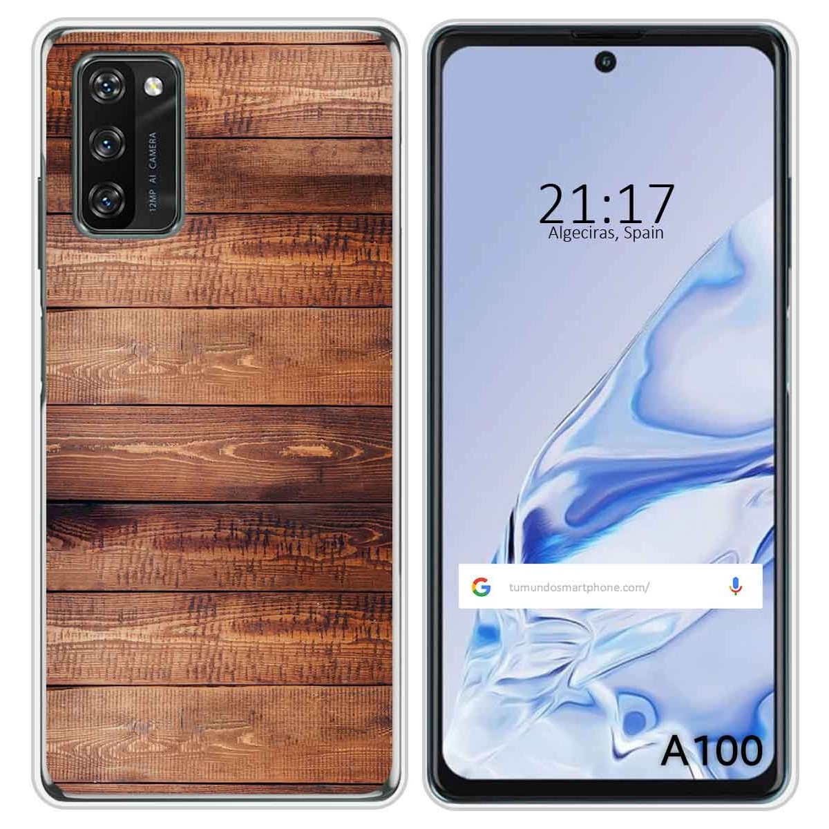 Funda Silicona para Blackview A100 diseño Madera 02 Dibujos
