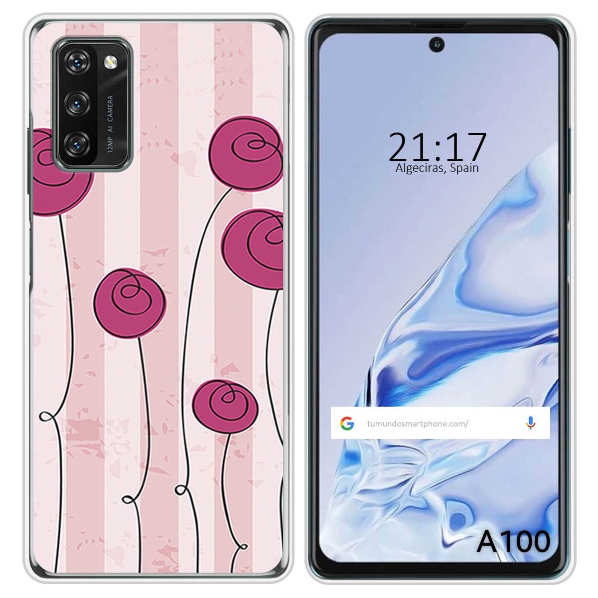 Funda Silicona para Blackview A100 diseño Flores Vintage Dibujos