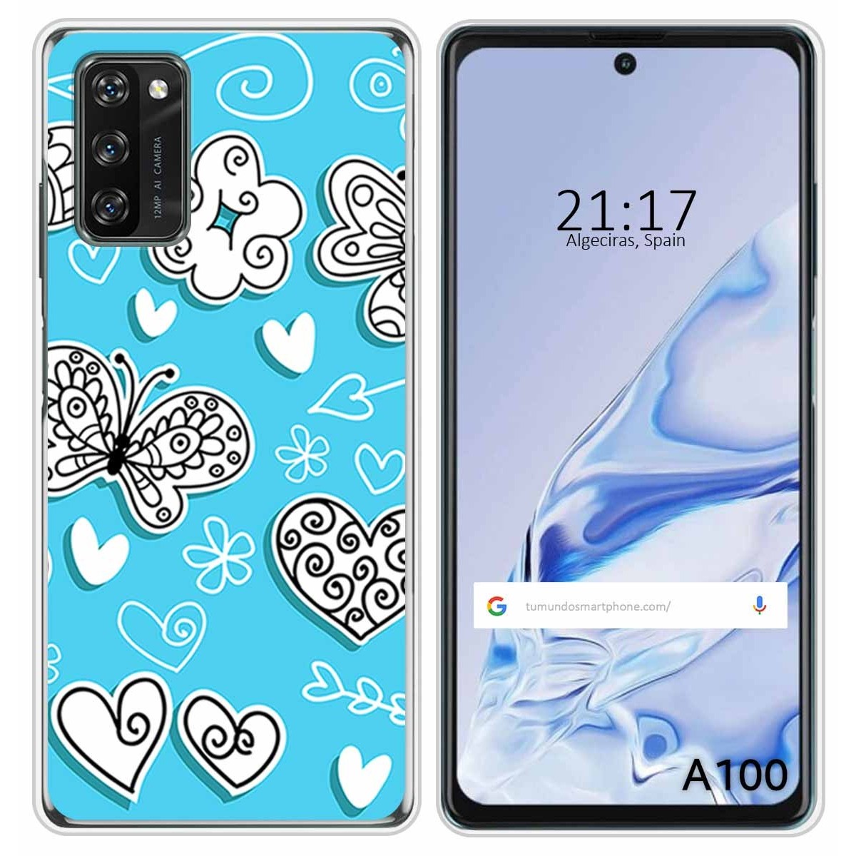 Funda Silicona para Blackview A100 diseño Mariposas Dibujos