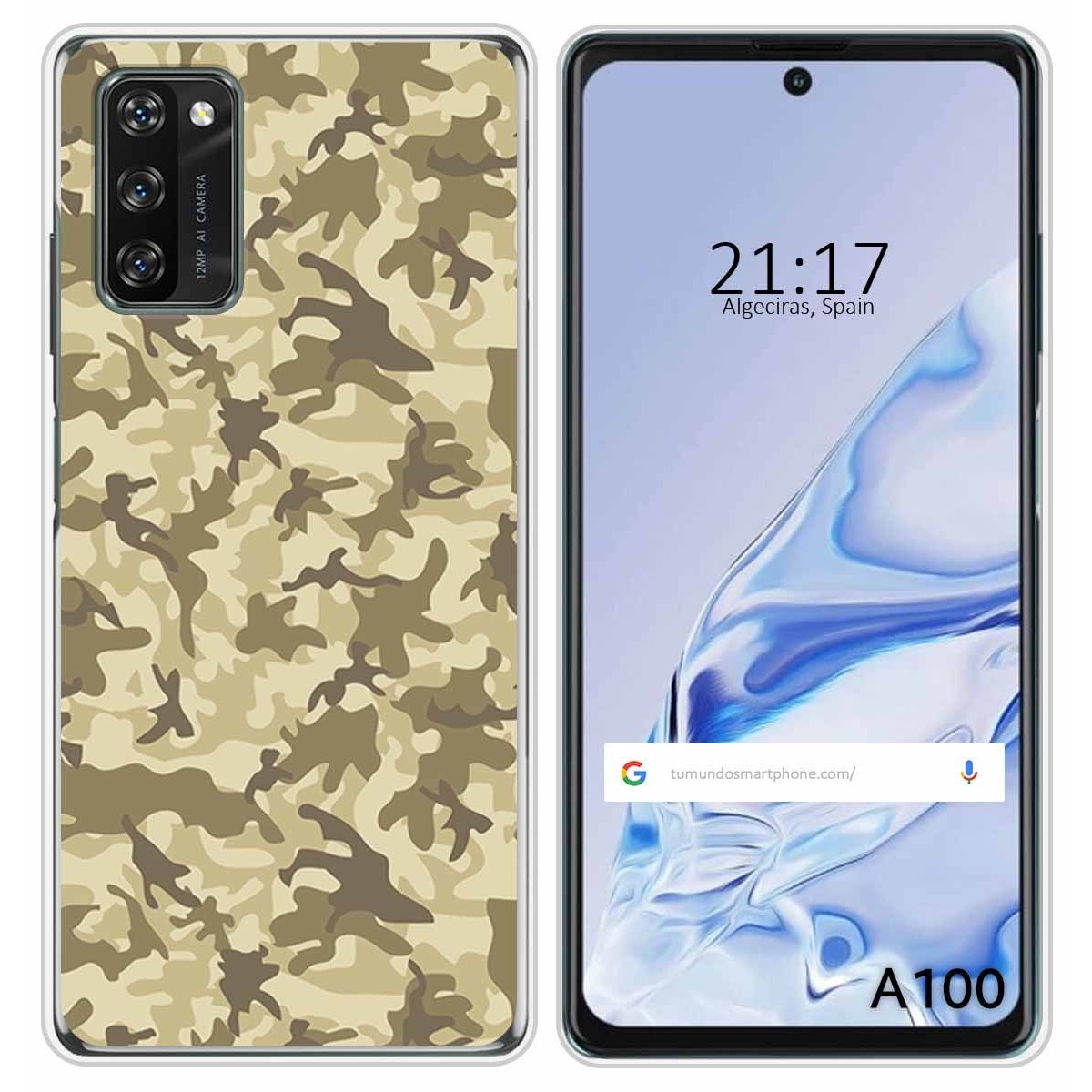 Funda Silicona para Blackview A100 diseño Sand Camuflaje Dibujos