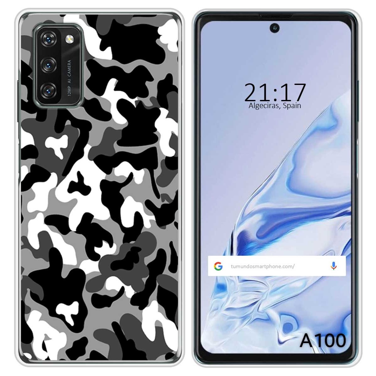 Funda Silicona para Blackview A100 diseño Snow Camuflaje Dibujos