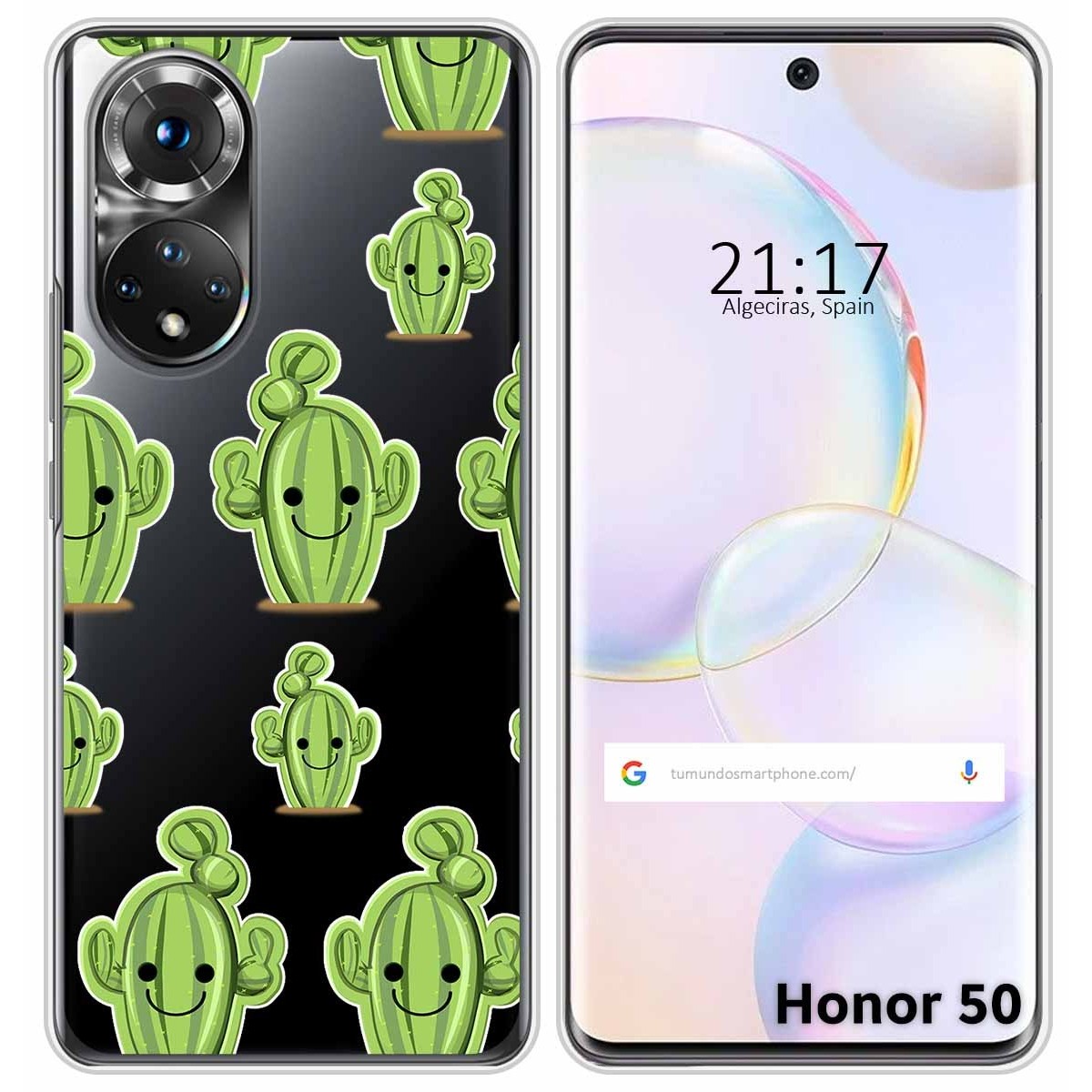 Funda Silicona Transparente para Huawei Nova 9 / Honor 50 5G diseño Cactus Dibujos