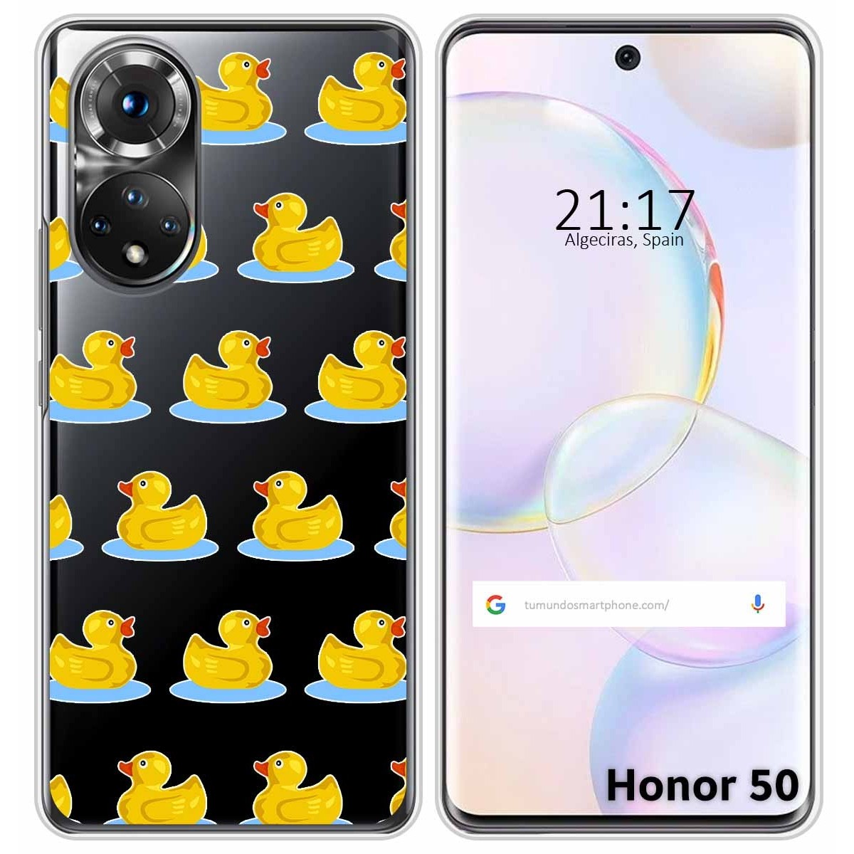 Funda Silicona Transparente para Huawei Nova 9 / Honor 50 5G diseño Pato Dibujos
