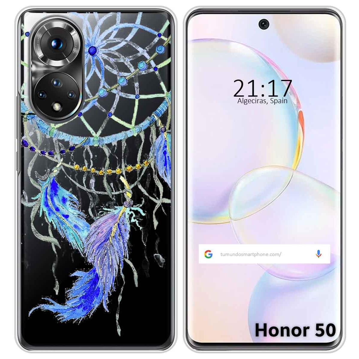Funda Silicona Transparente para Huawei Nova 9 / Honor 50 5G diseño Plumas Dibujos