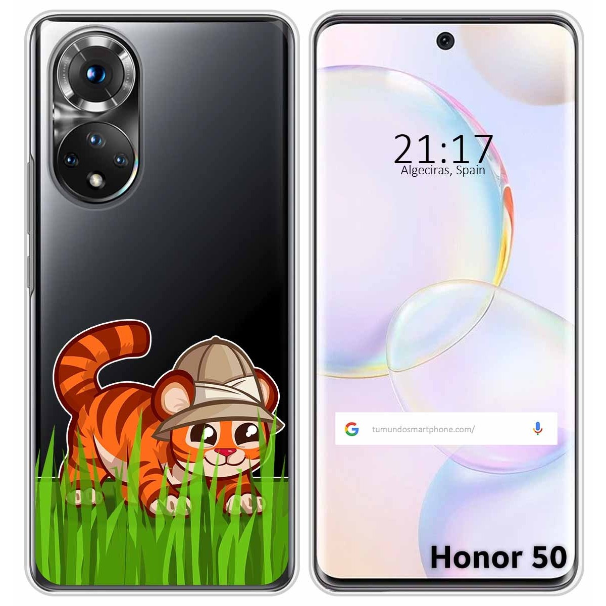 Funda Silicona Transparente para Huawei Nova 9 / Honor 50 5G diseño Tigre Dibujos